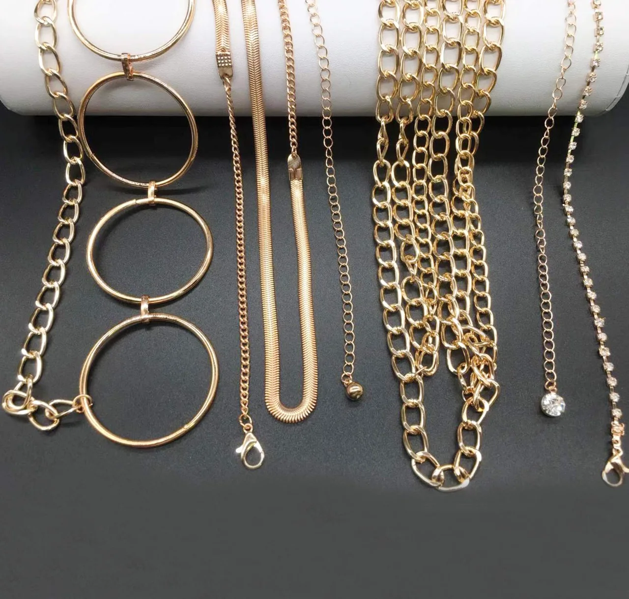 TORNITO Coin and Sunflower Waist Chains, 6 pieces