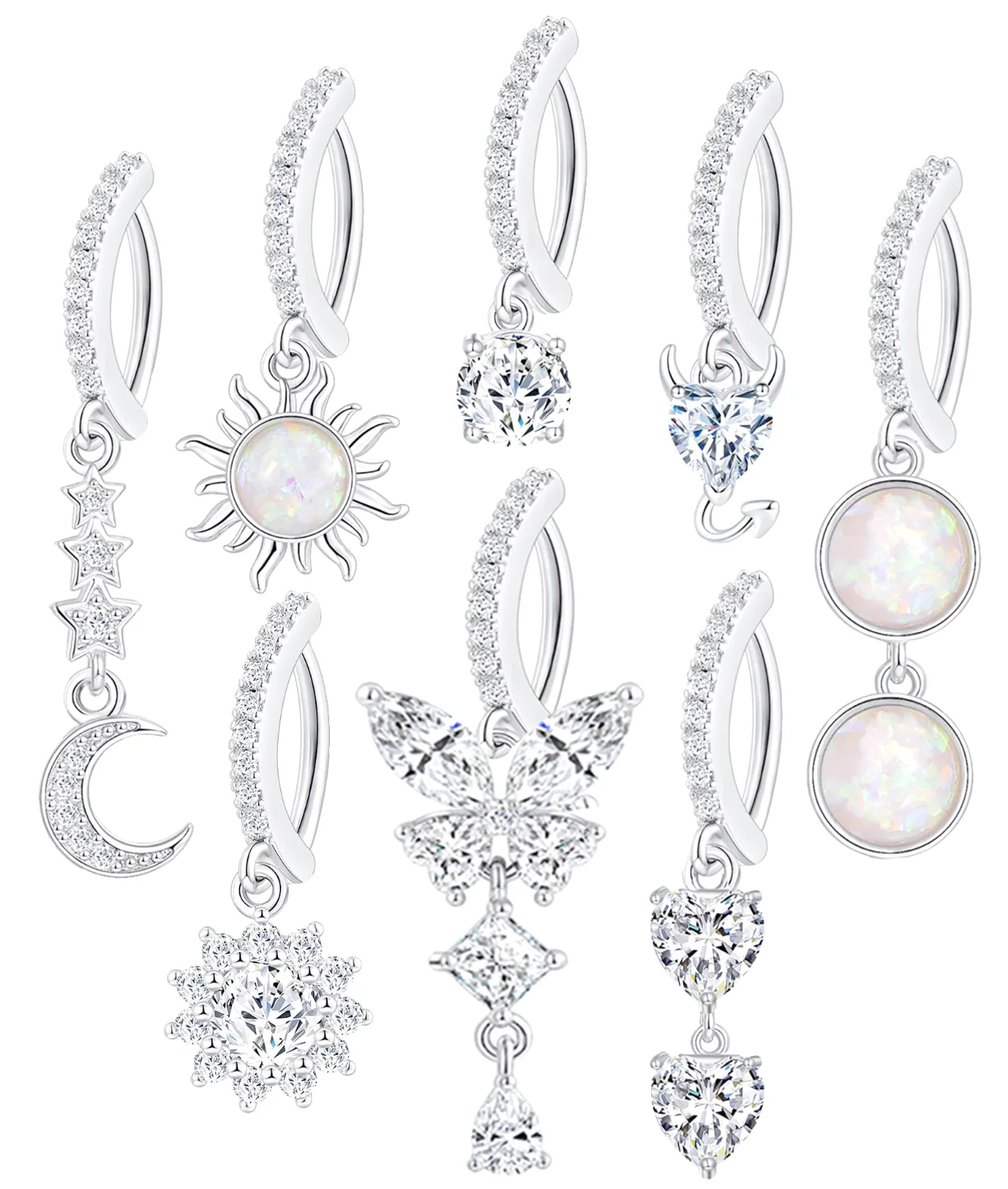 TORNITO Clicker Belly Rings, Moon