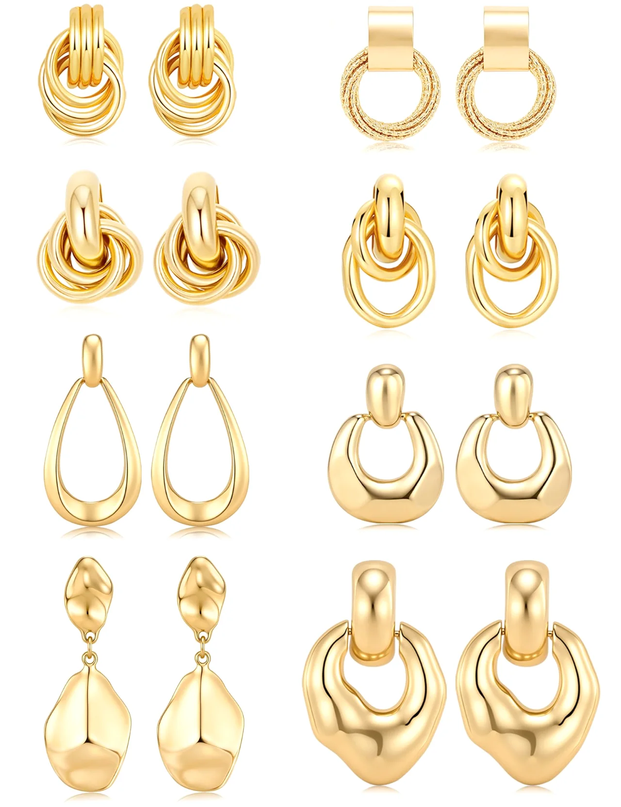 TORNITO Chunky Knot Drop Earrings, Gold