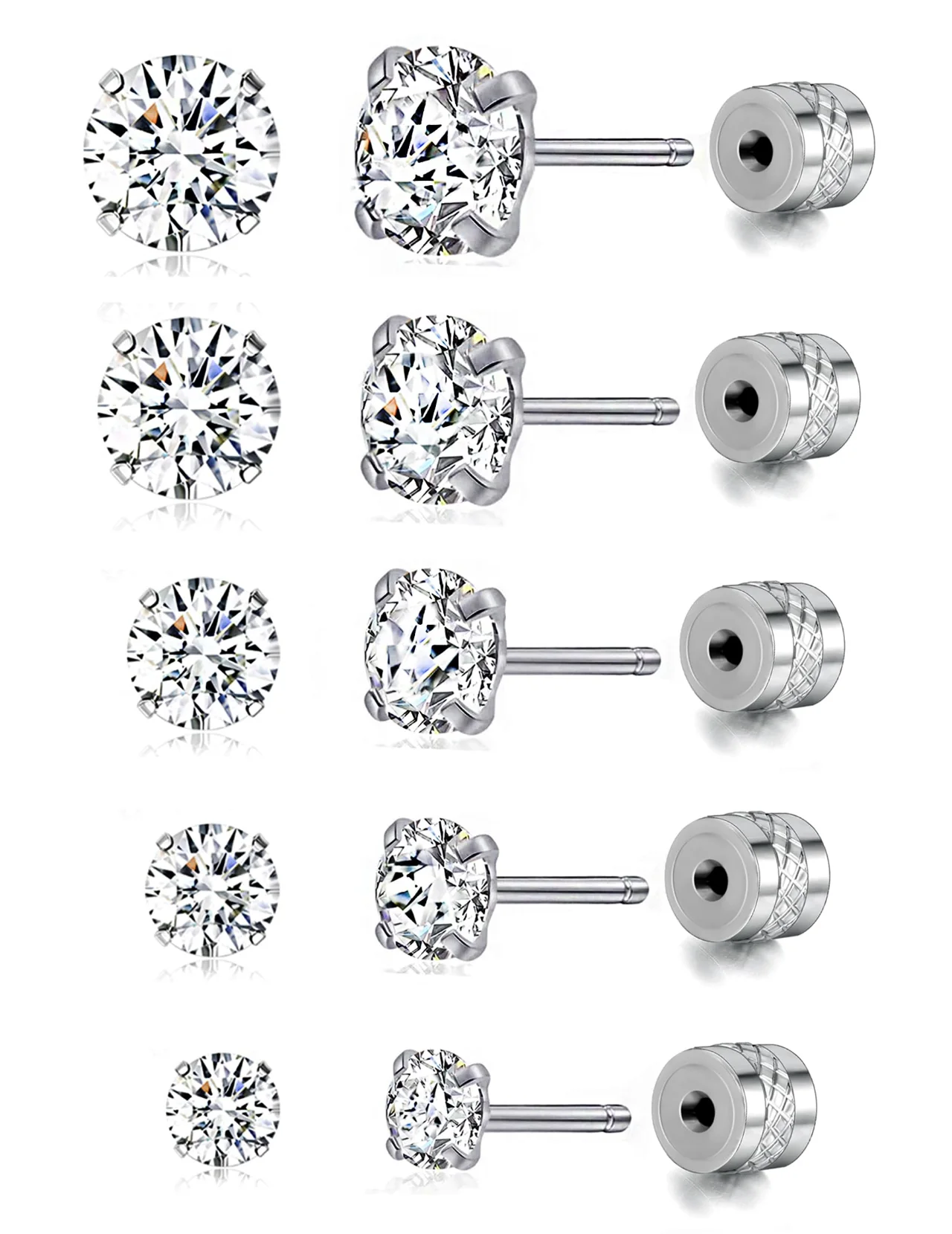 TORNITO Titanium Threadless Flat Back Studs, Double Round Back