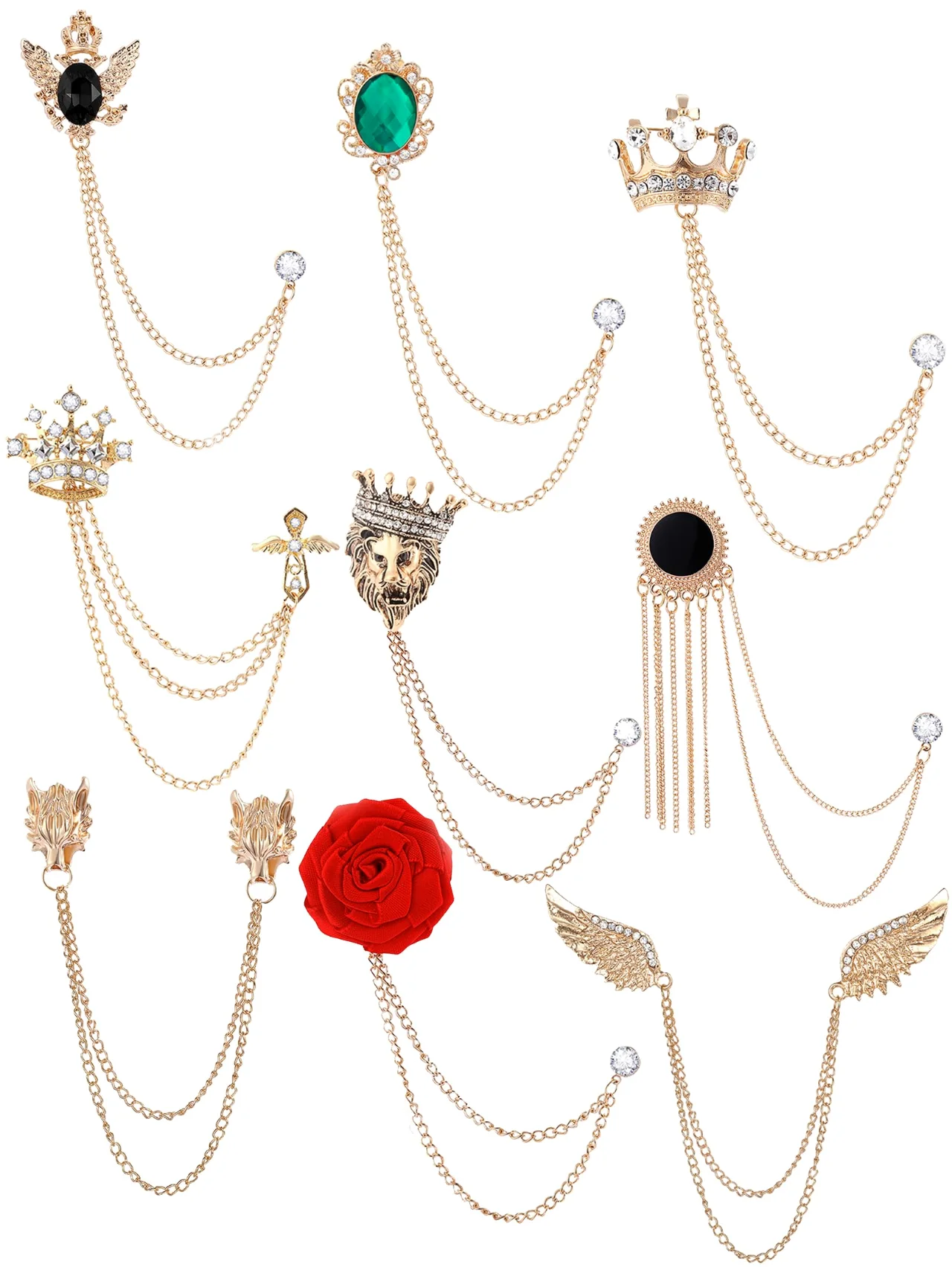 TORNITO Tassel Chain Lapel Pins