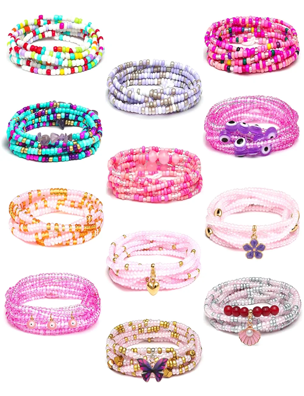 TORNITO Long Waist Bead Strands, Pink