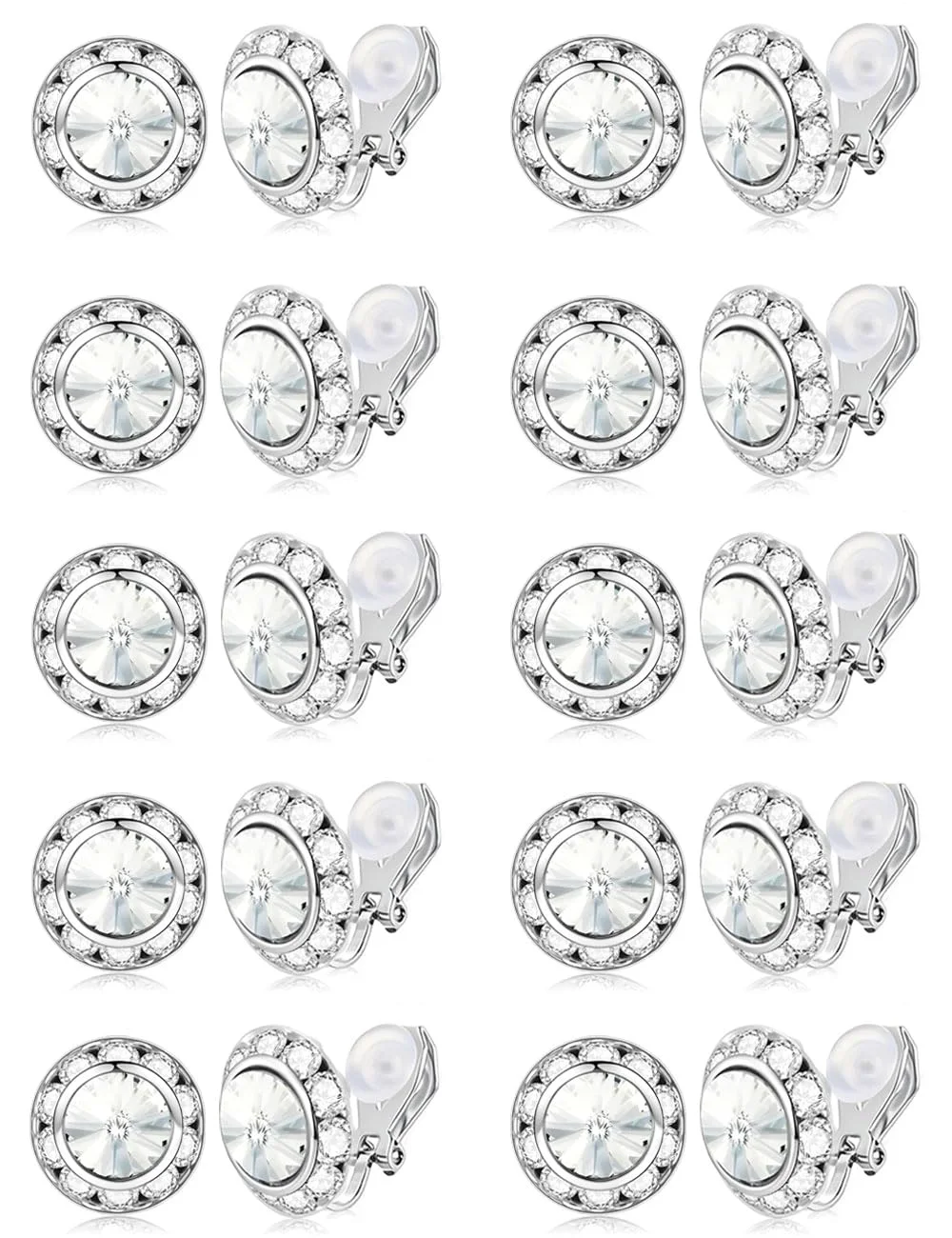 TORNITO Crystal Halo Clip-On Set, Clear