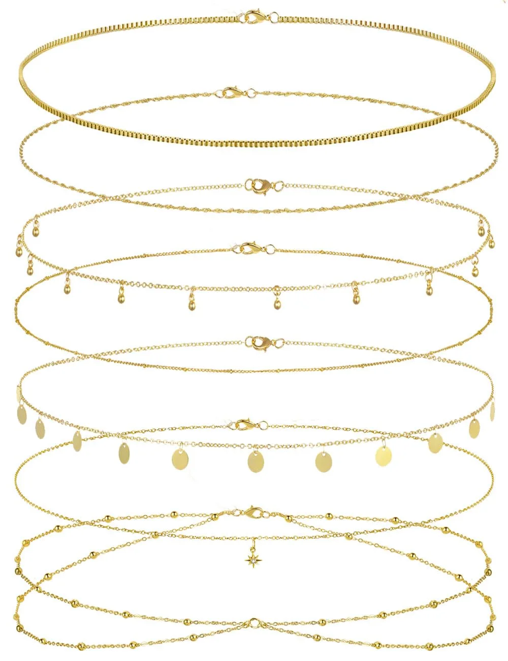 TORNITO Satellite and Coin Waist Chains, Gold