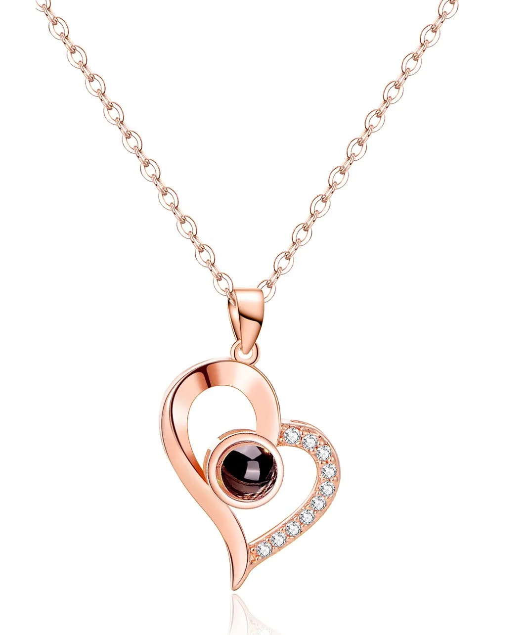 TORNITO I Love You Projection Necklace, Rose Gold, Heart Shape, Rose Gold