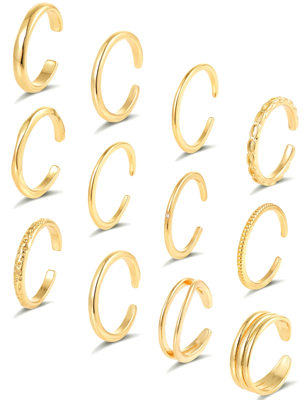 TORNITO Open Toe Ring Set, Style A, Gold