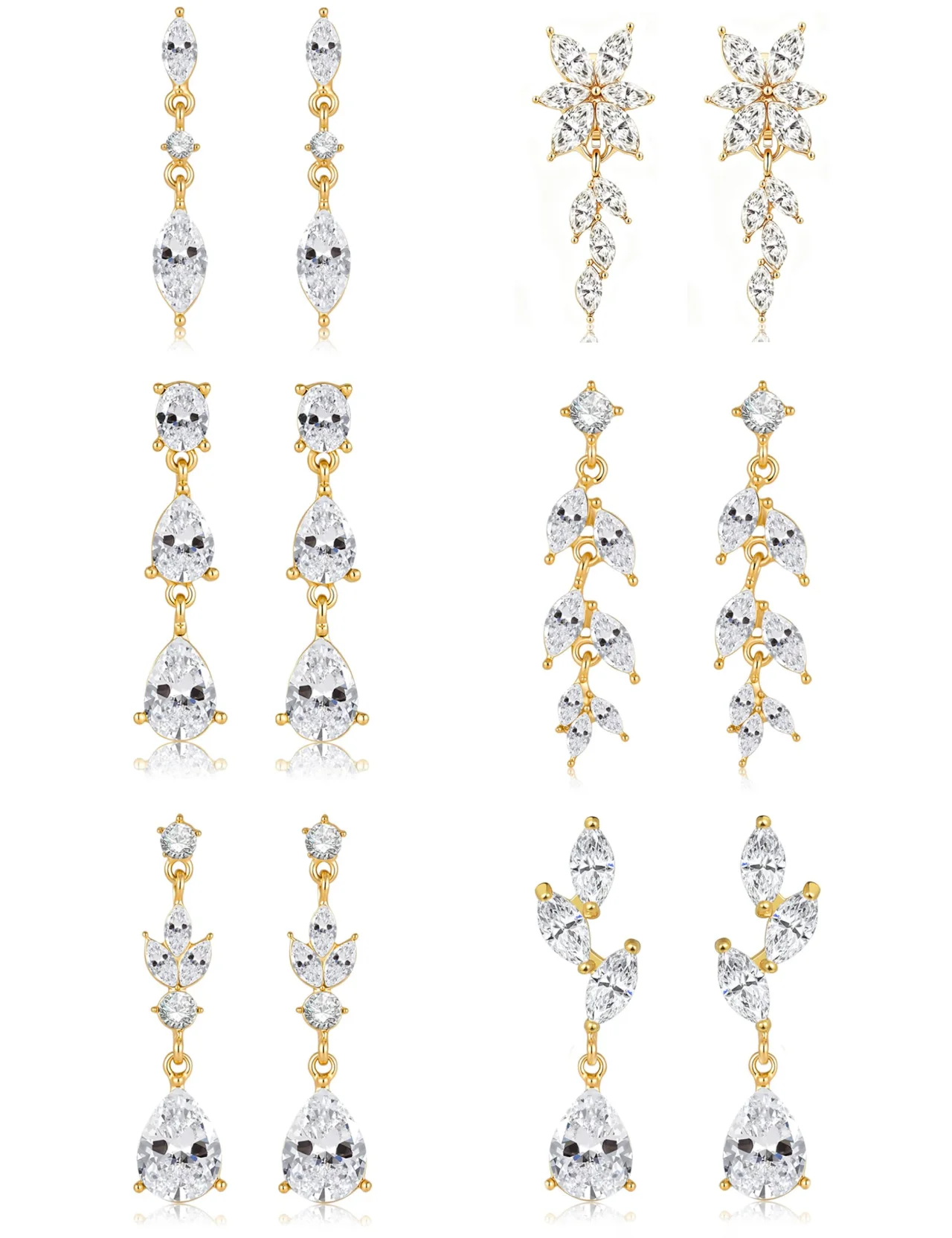 TORNITO Rhinestone Teardrop Earrings, Gold